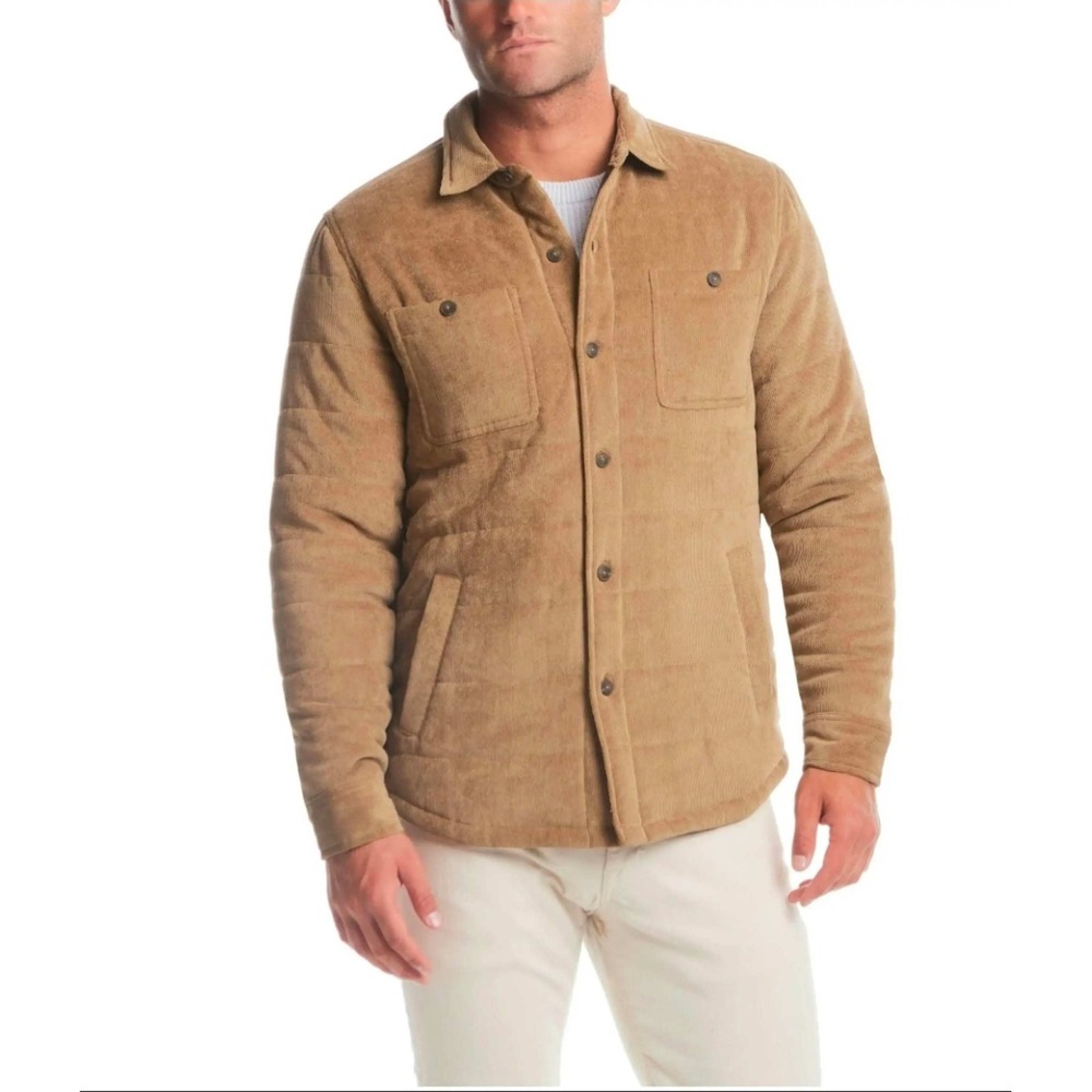 Weatherproof Vintage Mens XXL Kangaroo Brown Corduroy Quilted Shirt Jacket NEW
